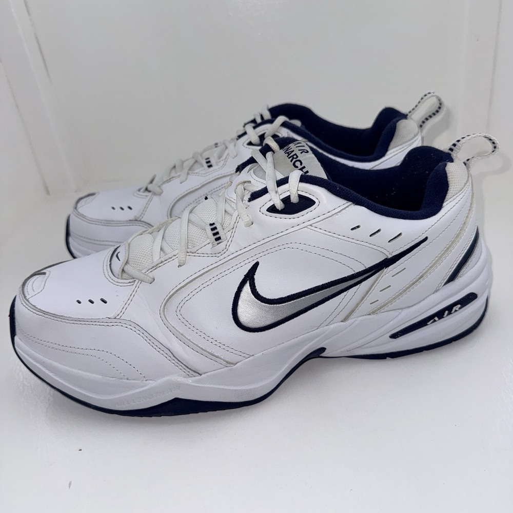 Nike Air Monarch IV White Midnight Metallic Silver 416355-102 Men's Size 14 Wide